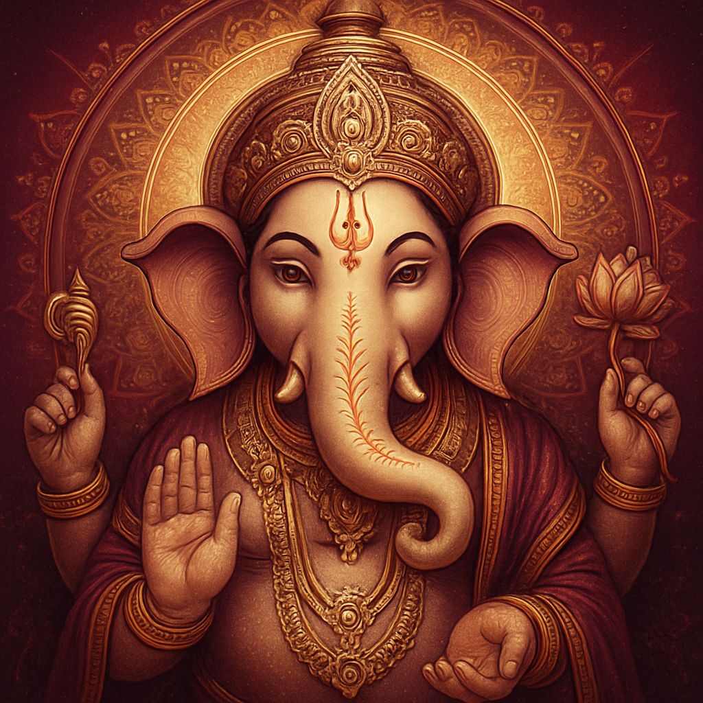 Lord Ganesha blessing the wedding